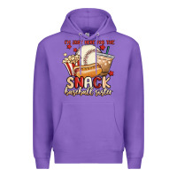Purple i'm just here for the snack baseball sister Premium Hoodie - MaliasSmallBusiness