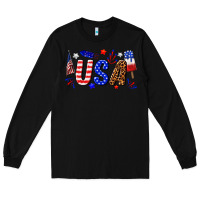 Black usa 4th of july Long Sleeve Tee - texasbilliewilder