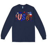 Navy usa 4th of july Long Sleeve Tee - texasbilliewilder