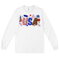 White usa 4th of july Long Sleeve Tee - texasbilliewilder