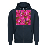 Navy Breast Cancer with Ribbon and Butterfly Zipper Hoodie - texasbilliewilder