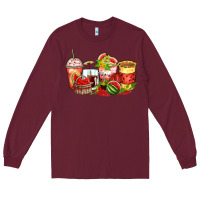 Burgundy watermelon farm fresh coffee cups Long Sleeve Tee - Zillion Design Studio