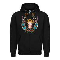 Black western horseshoe skull Zipper Hoodie - RanaPortraitStore