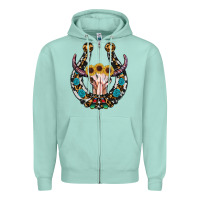 Western Horseshoe Skull Zipper Hoodie | Teevron