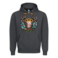 Smoke western horseshoe skull Zipper Hoodie - RanaPortraitStore