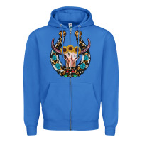 True Royal western horseshoe skull Zipper Hoodie - RanaPortraitStore