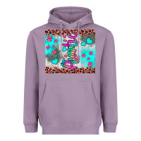 Lavender auntie leopard turquoise Heavyweight Hoodie - JahusDesignShop