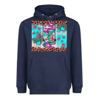 Navy auntie leopard turquoise Heavyweight Hoodie - JahusDesignShop