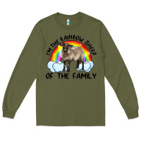 Army Green i'm the rainbow sheep of the family suffolk sheep black face sheep Long Sleeve Tee - RanaPortraitStore