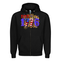 Black est. 1776 4th of july Zipper Hoodie - Zillion Design Studio