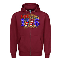 Burgundy est. 1776 4th of july Zipper Hoodie - Zillion Design Studio