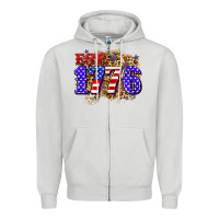 Dove Grey est. 1776 4th of july Zipper Hoodie - Zillion Design Studio