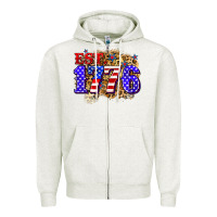 Oatmeal Heather est. 1776 4th of july Zipper Hoodie - Zillion Design Studio