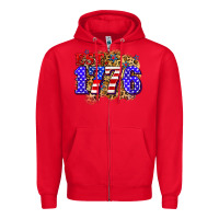 Red est. 1776 4th of july Zipper Hoodie - Zillion Design Studio