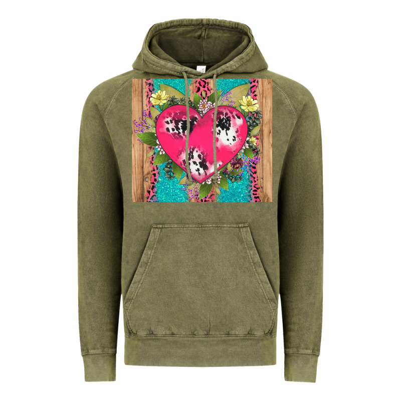 V.d Cow And Heart Vintage Hoodie by AdoDesignShop | Teevron
