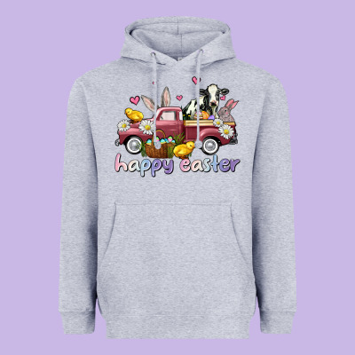 Happy Easter Trucks Heavyweight Hoodie Designed By Adodesignshop