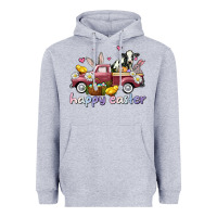 Heather Grey happy easter trucks Heavyweight Hoodie - AdoDesignShop
