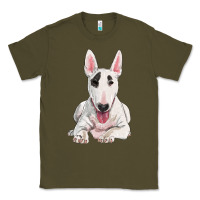 Army Green bull terrier Classic Tee - RanaPortraitStore