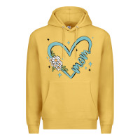 Antique Gold mom with heart and flowers Premium Hoodie - MaliasSmallBusiness