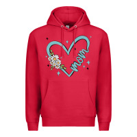 Cardinal mom with heart and flowers Premium Hoodie - MaliasSmallBusiness