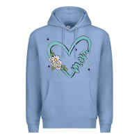 Colony Blue mom with heart and flowers Premium Hoodie - MaliasSmallBusiness