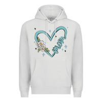 Dove Grey mom with heart and flowers Premium Hoodie - MaliasSmallBusiness