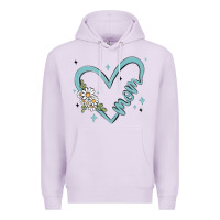 Lilac mom with heart and flowers Premium Hoodie - MaliasSmallBusiness
