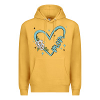 Mustard mom with heart and flowers Premium Hoodie - MaliasSmallBusiness
