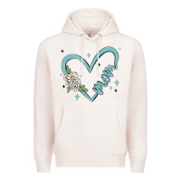 Pale Pink mom with heart and flowers Premium Hoodie - MaliasSmallBusiness
