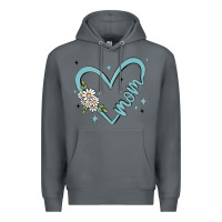 Rock mom with heart and flowers Premium Hoodie - MaliasSmallBusiness