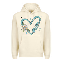 Sandshell mom with heart and flowers Premium Hoodie - MaliasSmallBusiness