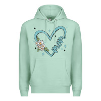 Seafoam mom with heart and flowers Premium Hoodie - MaliasSmallBusiness