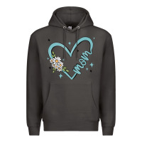 Smoke mom with heart and flowers Premium Hoodie - MaliasSmallBusiness