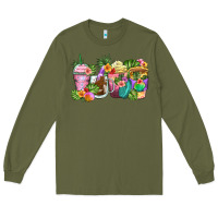 Army Green tropical coffee cups Long Sleeve Tee - Zillion Design Studio