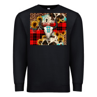 Black bullskull Sunflower Premium Sweatshirt - JahusDesignShop