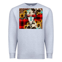 Heather Grey bullskull Sunflower Premium Sweatshirt - JahusDesignShop