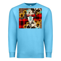 Ocean Blue bullskull Sunflower Premium Sweatshirt - JahusDesignShop