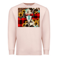 Pale Pink bullskull Sunflower Premium Sweatshirt - JahusDesignShop