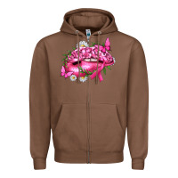 Chestnut Breast Cancer with Ribbon Pink Lips Zipper Hoodie - texasbilliewilder