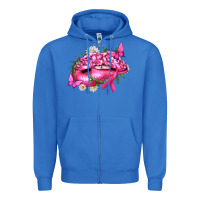 True Royal Breast Cancer with Ribbon Pink Lips Zipper Hoodie - texasbilliewilder
