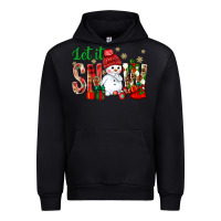 Black let it snow with snowman Urban Hoodie - NancyCooperArtShop