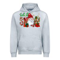 Heather Grey let it snow with snowman Urban Hoodie - NancyCooperArtShop