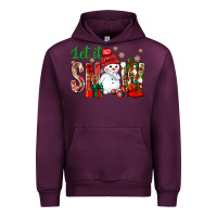 Mauve Wine let it snow with snowman Urban Hoodie - NancyCooperArtShop