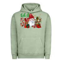 Pigment Oil Green let it snow with snowman Urban Hoodie - NancyCooperArtShop