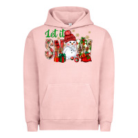 Pigment Salmon let it snow with snowman Urban Hoodie - NancyCooperArtShop