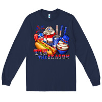 Navy tis the season billie wilder Long Sleeve Tee - texasbilliewilder