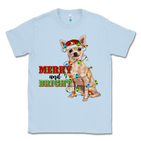 Dusty Blue merry and bright chihuahua Classic Tee - RanaPortraitStore
