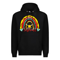Black Softball Rainbow Premium Hoodie - RanaPortraitStore