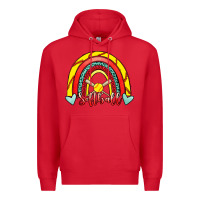 Red Softball Rainbow Premium Hoodie - RanaPortraitStore