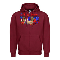 Burgundy American teacher Zipper Hoodie - Zillion Design Studio